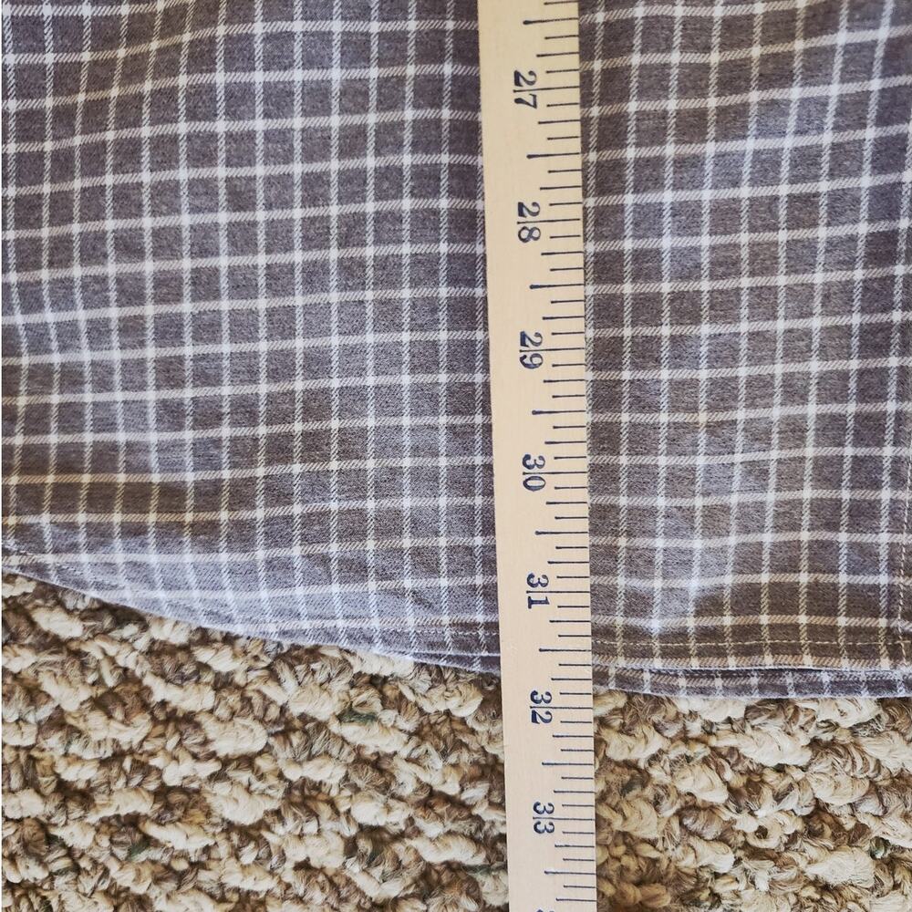 Banana Republic Men's XL Gray White‎ Slim Fit Luxe Flannel Button Down Shirt - Picture 4 of 5